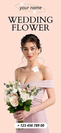 Bride Holding in Hands Beautiful Wedding Bouquet Snapchat Geofilter Šablona návrhu