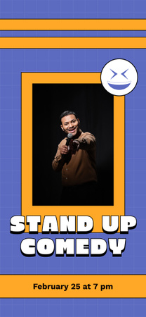 Modèle de visuel Annonce spéciale de stand-up avec un comédien sur scène - Snapchat Geofilter