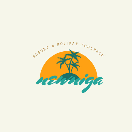 Designvorlage Hotel-Emblem am Meer für Logo