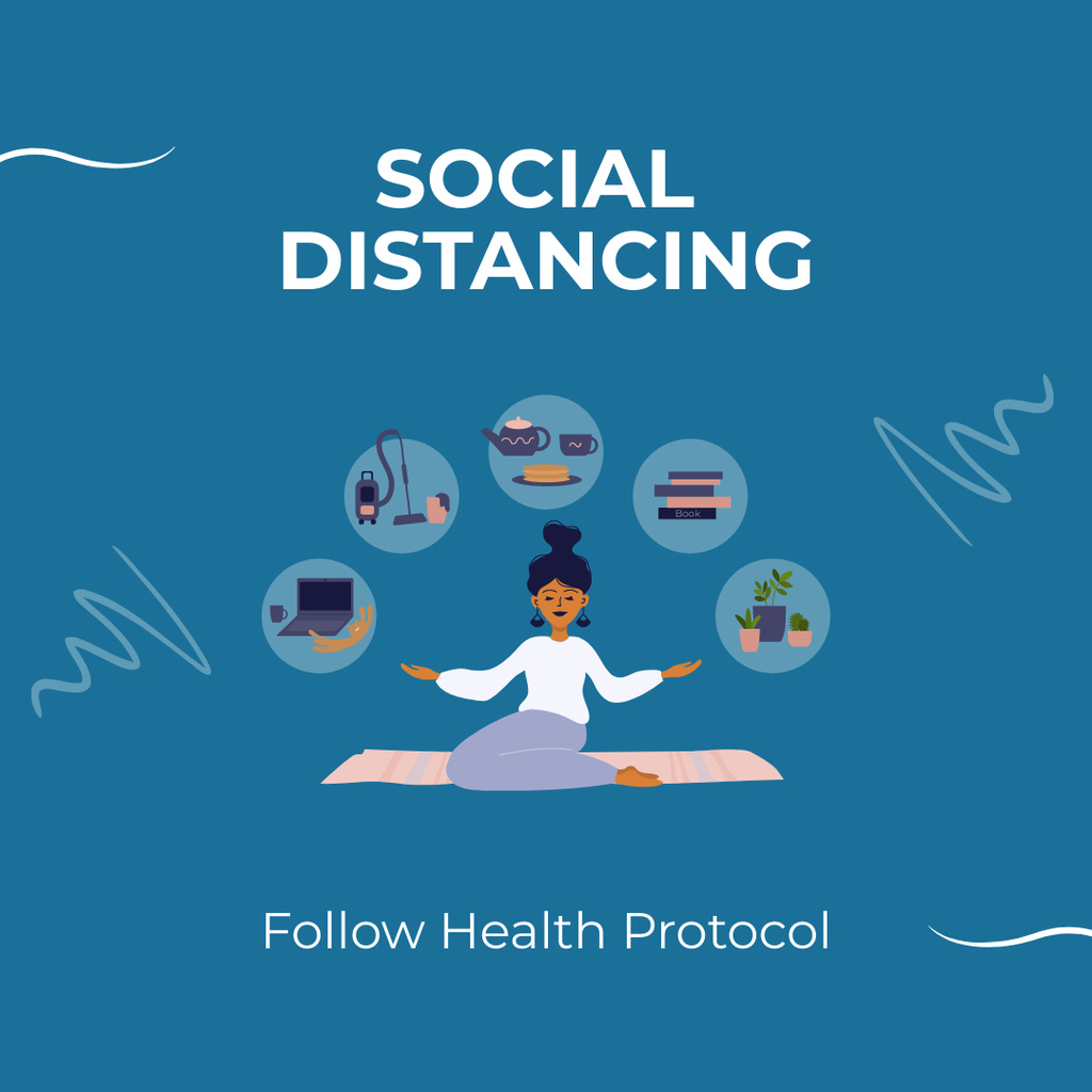Plantilla de diseño de Motivation of Social Distancing during Pandemic Instagram 