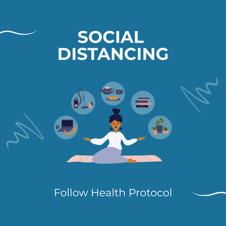 Designvorlage Motivation, das medizinische Protokoll während einer Pandemie zu befolgen für Instagram