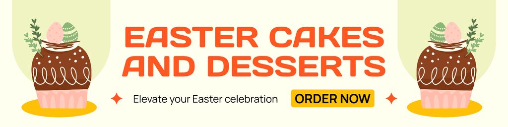 Designvorlage Easter Offer of Cakes and Sweet Desserts für Twitter
