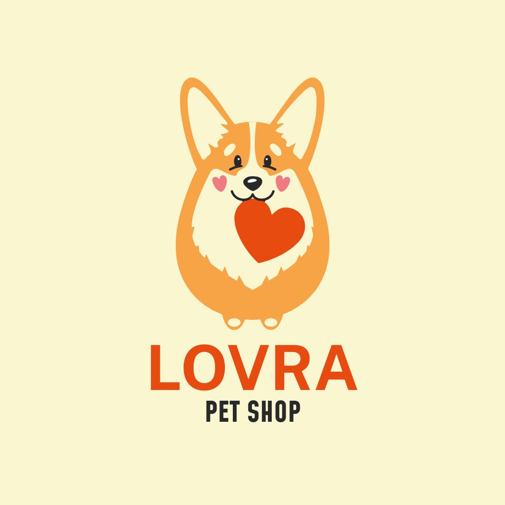 Pet Provision Shop Promotion With Fluffy Dog Logo 1080x1080pxデザインテンプレート