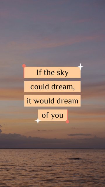 Ontwerpsjabloon van Instagram Story van Dream Quote on sunset Sky