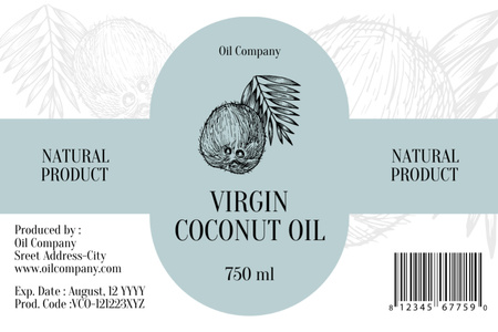 Virgin Coconut Oil Label Design Template