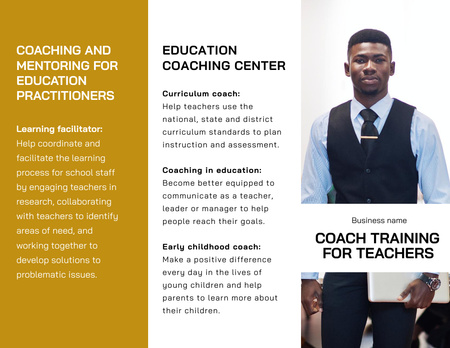 Az Oktatási Coaching Center hirdetése Brochure 8.5x11in Z-fold tervezősablon