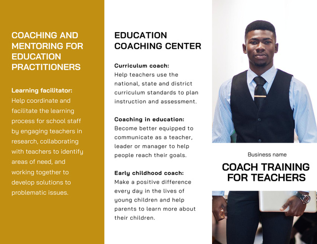 Ad of Educational Coaching Center Brochure 8.5x11in Z-foldデザインテンプレート