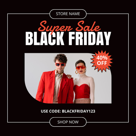 Platilla de diseño Black Friday Super Sale of Trendy Looks Animated Post