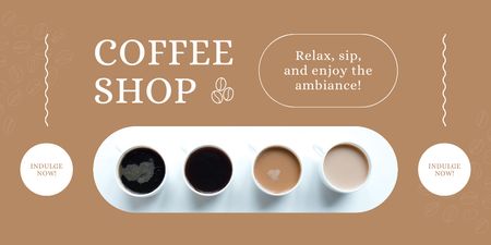 Wide-range Coffee Offer In Shop With Slogan Twitter Design Template