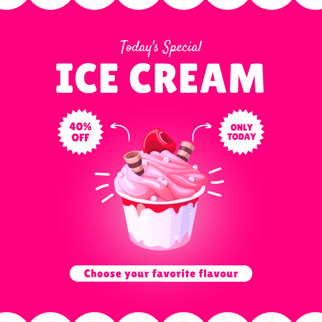 Plantilla de diseño de Special Price on Ice-Cream Instagram 