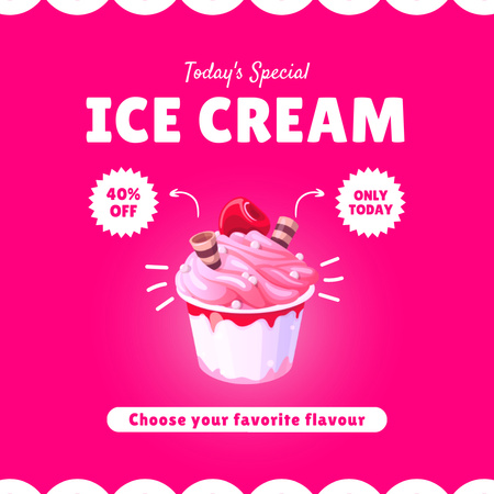 Ontwerpsjabloon van Instagram van Special Price on Ice-Cream