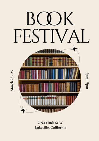 Book Festival Event Announcement Poster tervezősablon