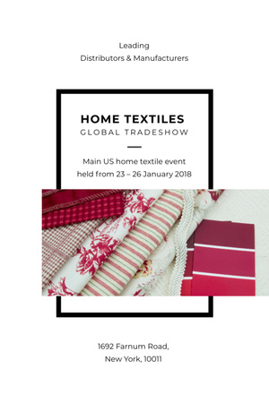 Ontwerpsjabloon van Flyer 4x6in van Home Textiles Event with Red Cloth