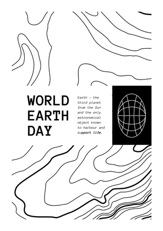Earth Day Announcement with Creative Wooden Texture Poster Design Template