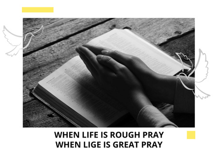 Ontwerpsjabloon van Postcard 5x7in van Religion citation about prayer