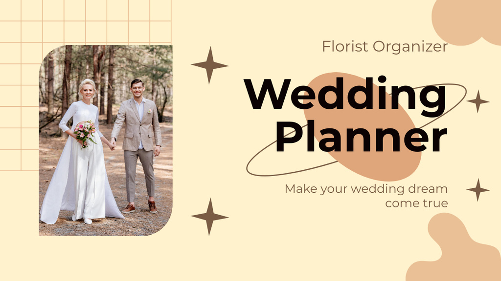 Wedding Planner Agency Offer with Lovely Couple Youtube Thumbnail Design Template