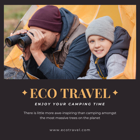 Designvorlage Eco Travel Inspiration mit Camping für Instagram