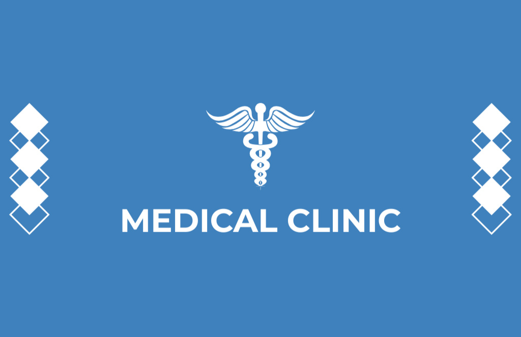 Emblem of Healthcare Clinic Business Card 85x55mmデザインテンプレート