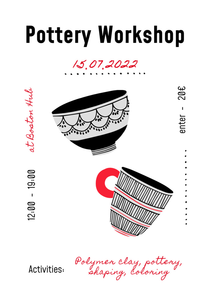Pottery Workshop Ads Poster A3 Design Template