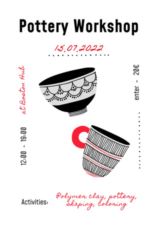 Pottery Workshop Ads Poster A3 Πρότυπο σχεδίασης