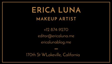 Makeup Artist Services Ad Business Card US Design Template