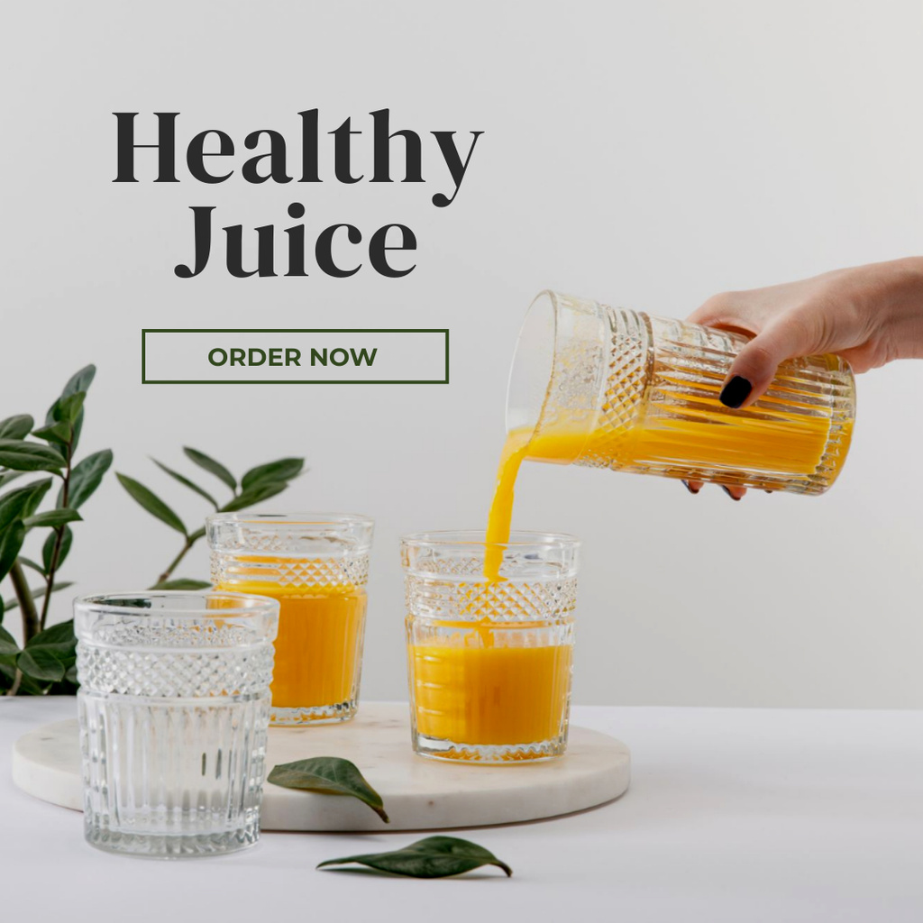 Healthy Orange Juice Instagram Tasarım Şablonu