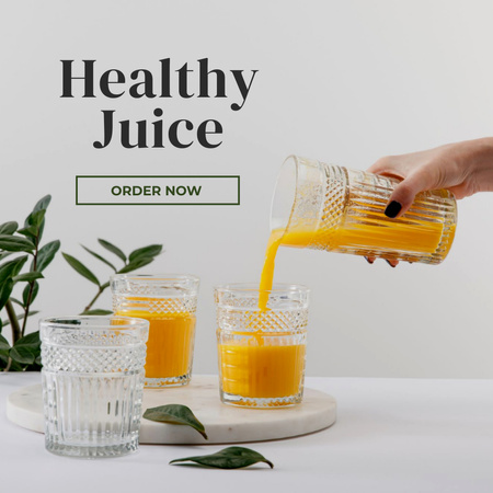 Plantilla de diseño de zumo de naranja saludable Instagram 