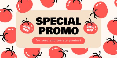 Desconto promocional especial para tomates Twitter Modelo de Design