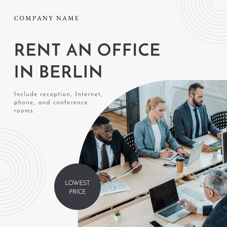 Corporate Office Space to Rent Instagram tervezősablon