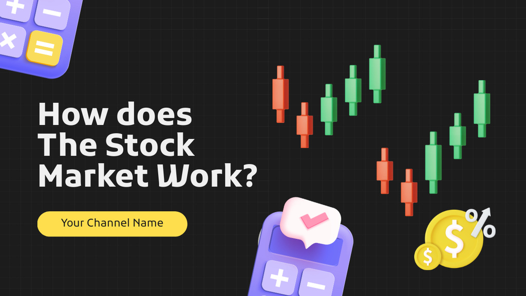 Ontwerpsjabloon van Youtube Thumbnail van How Does the Stock Market Work