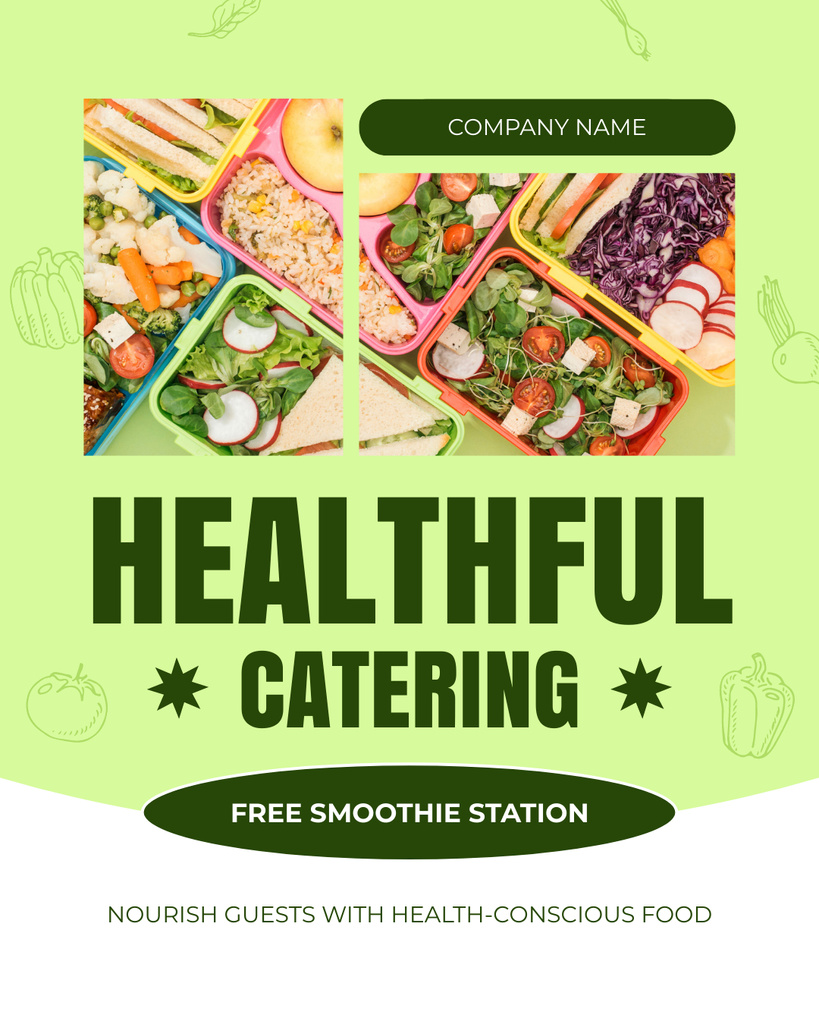 Health-Conscious Catering Service Instagram Post Vertical tervezősablon