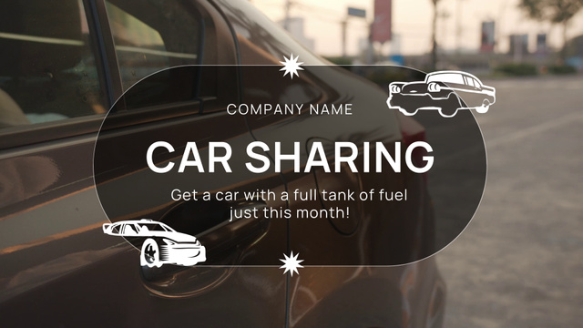 Modèle de visuel Car Sharing Service Offer For Month - Full HD video