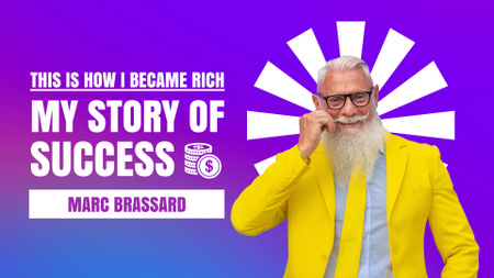 The Man in Yellow Jacket Tells His Success Story YouTube intro Design Template