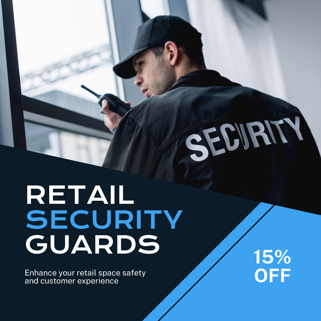 Plantilla de diseño de Discount for Retail Security Company Services LinkedIn post 