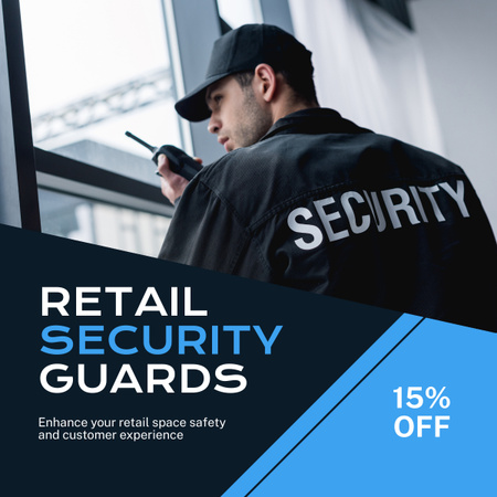 Discount for Retail Security Company Services LinkedIn post Design Template