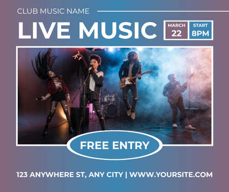 Concert of Youth Band in Night Club Facebook Design Template