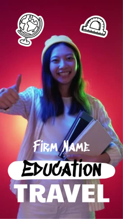 Template di design Offerta di tour educativi con ragazza asiatica TikTok Video