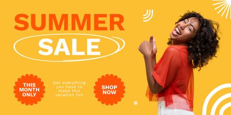 Summer Wear Sale Ad on Yellow Twitter Design Template