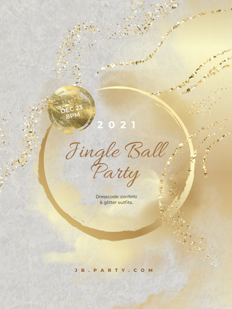 New Year Party Announcement Poster US Design Template