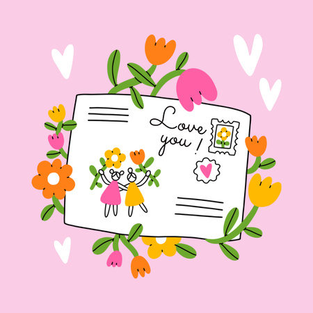 Mother's Day Holiday Greeting Animated Post Šablona návrhu