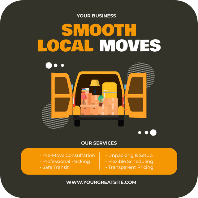 Designvorlage Offer of Smooth Local Moving Services für Instagram AD