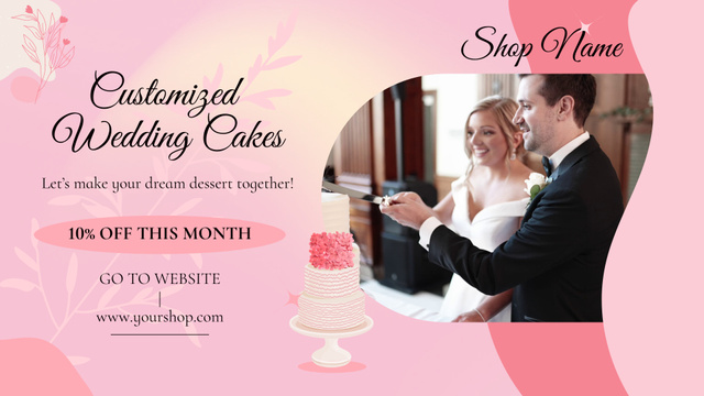 Plantilla de diseño de Customized Cakes For Wedding With Discount Full HD video 