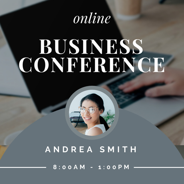 Online Business Conference Announcement LinkedIn post tervezősablon