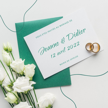 Wedding Announcement with Tender Flowers Instagram Design Template