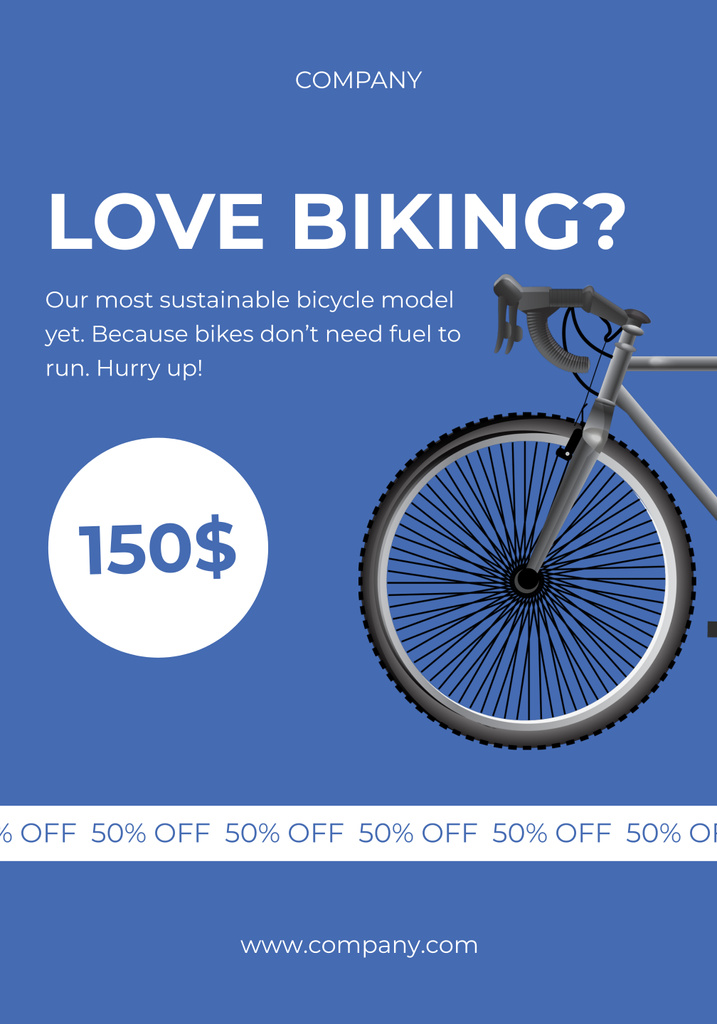 Discount Bicycle Sale Promotion Poster 28x40in – шаблон для дизайна