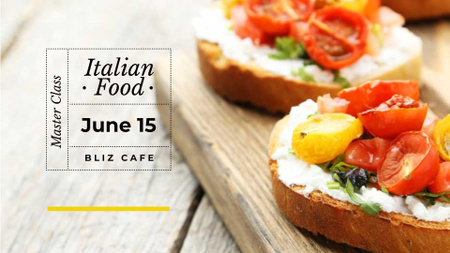 Masterclass promotion with Italian dish FB event cover Design Template