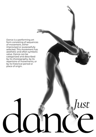 Designvorlage Graceful Ballerina Dancing Beautiful Dance für Poster A3