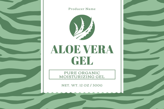 Organic Aloe Vera Gel Label Tasarım Şablonu