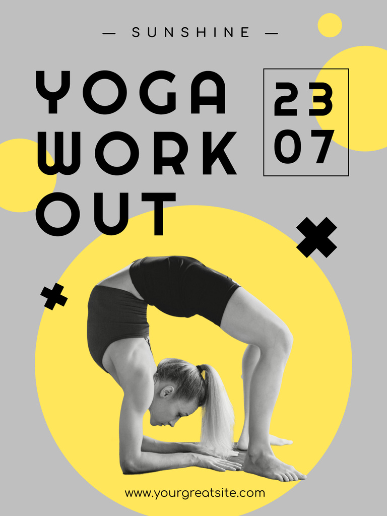 Yoga Workouts for Stretching and Relaxation Poster 36x48in Πρότυπο σχεδίασης