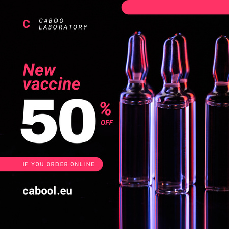 Template di design Farmaco di offerta del vaccino in fiale di vetro Instagram